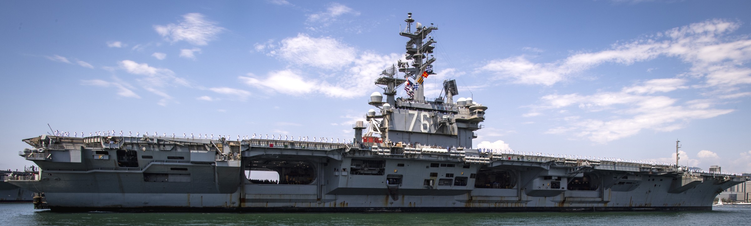 cvn-76 uss ronald reagan aircraft carrier arriving nas north island san diego california july 2024 234