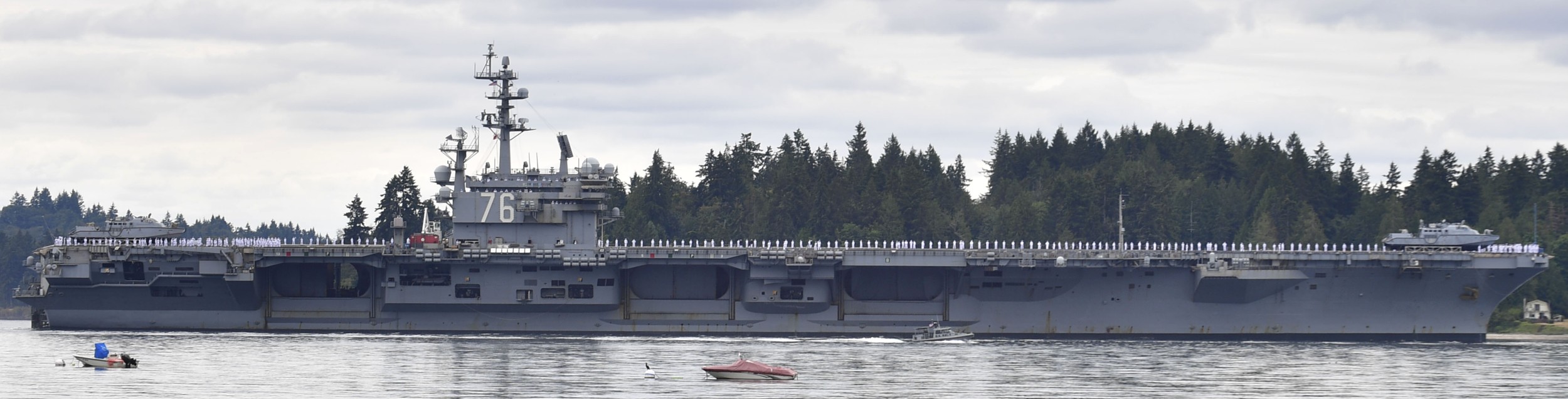 cvn-76 uss ronald reagan aircraft carrier arriving naval base kitsap bremerton washington august 2024 238