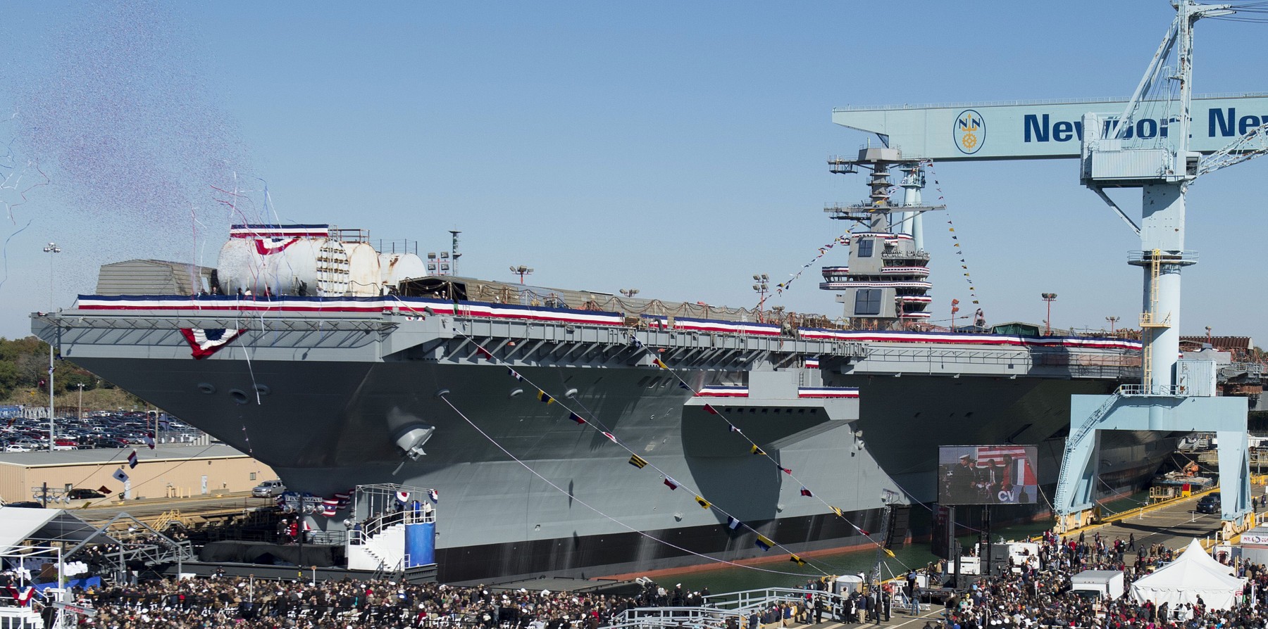 cvn-78 uss gerald r. ford class aircraft carrier us navy 03 christening ceremony