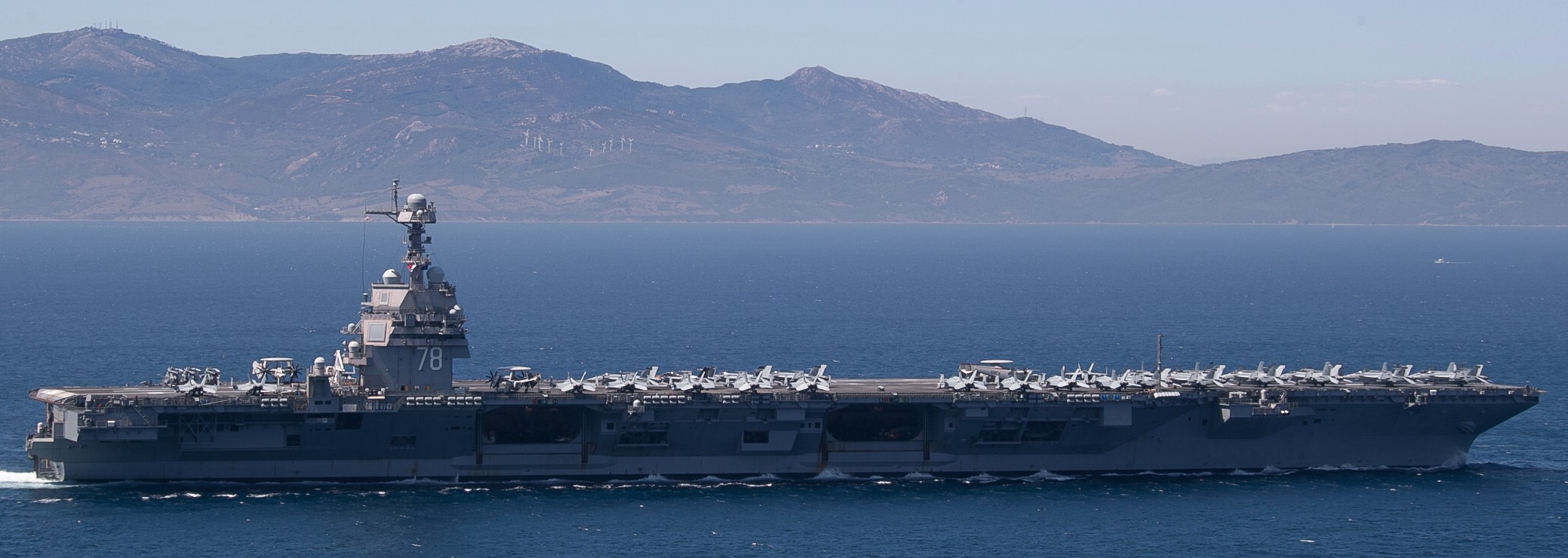 cvn-78 uss gerald r. ford aircraft carrier air wing cvw-8 us navy strait of gibraltar 102