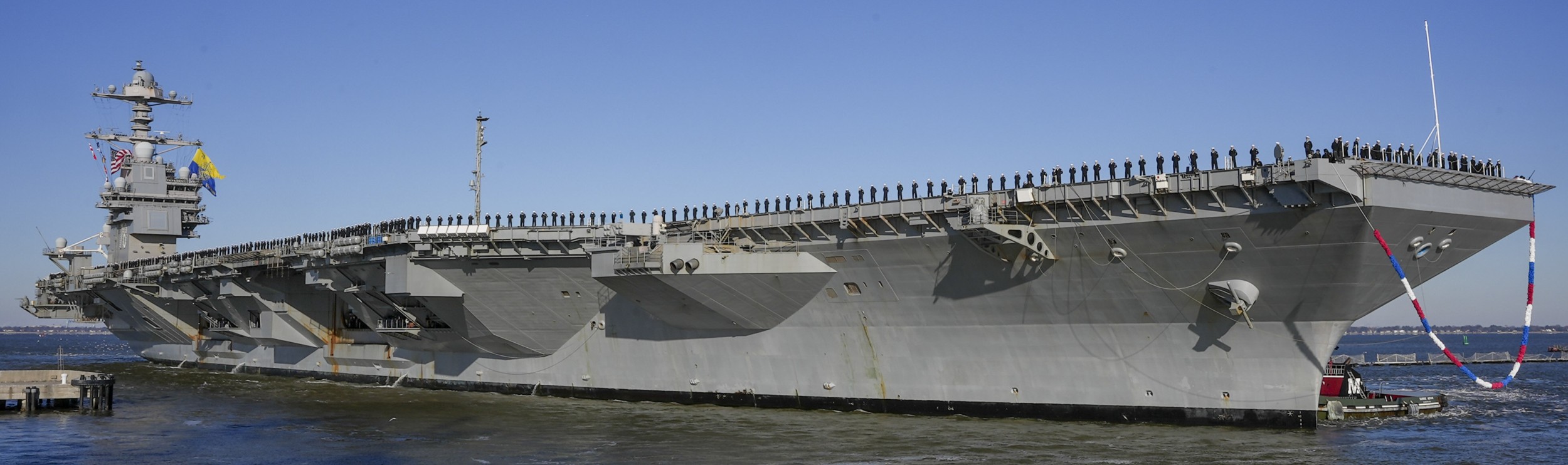 cvn-78 uss gerald r. ford aircraft carrier us navy returning homeport naval station norfolk virginia 2024 123