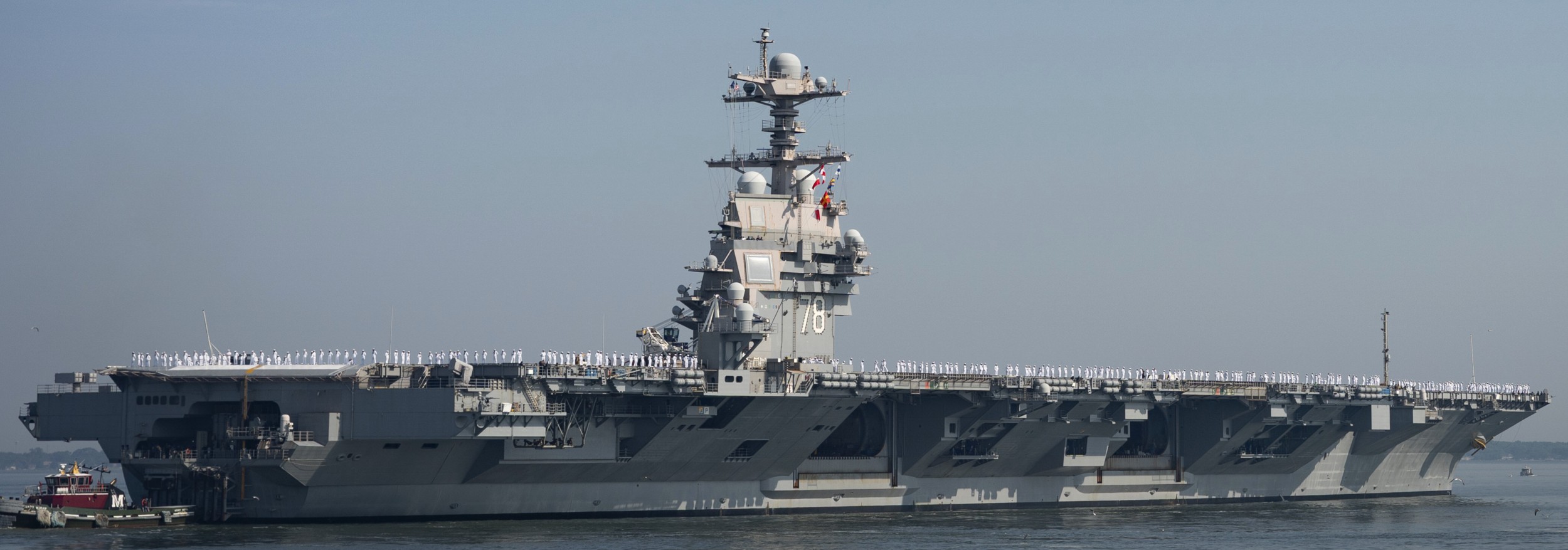uss gerald r. ford cvn-78 aircraft carrier departing naval station norfolk deployment 2025 137