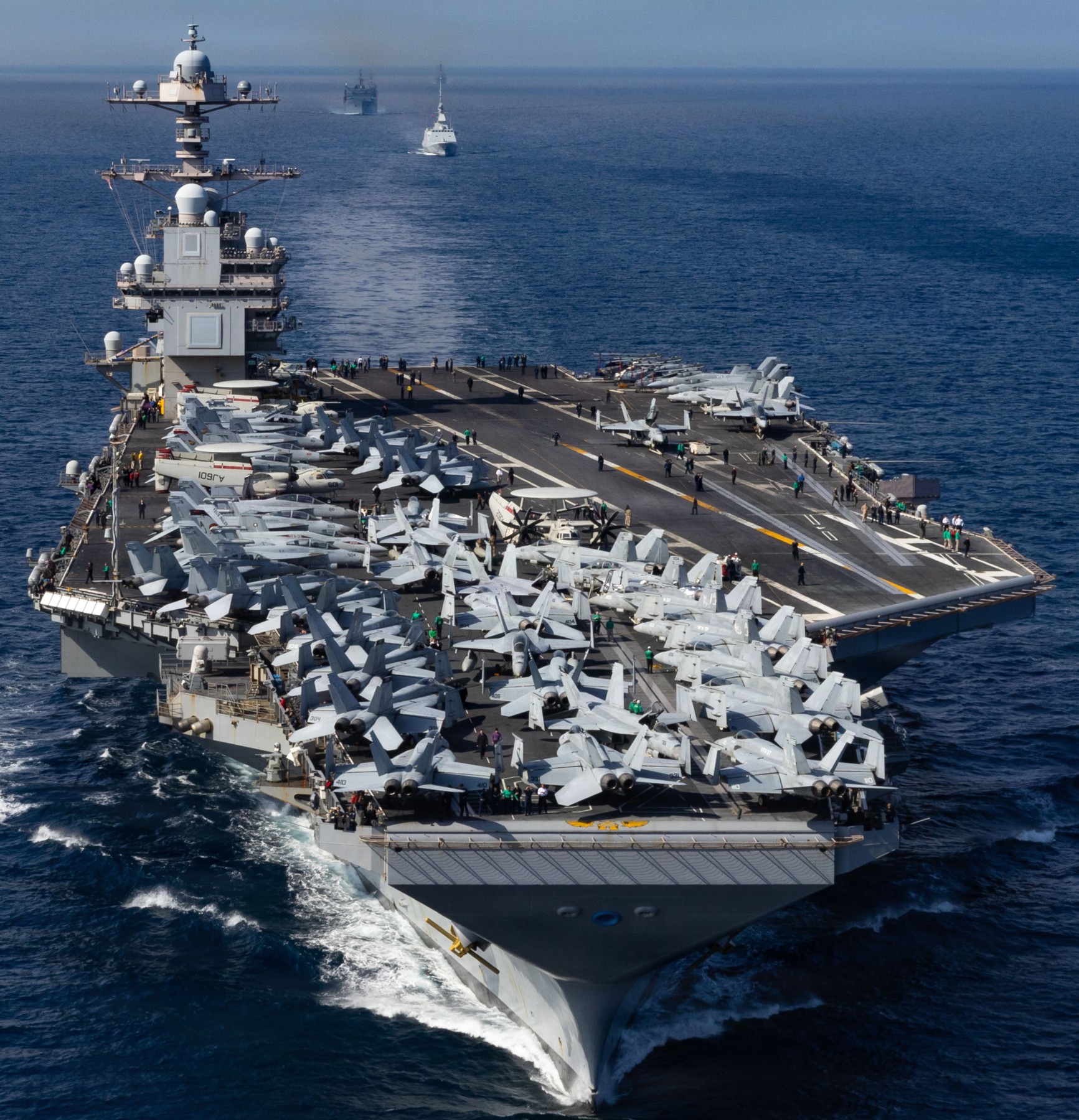 uss gerald r. ford cvn-78 aircraft carrier strait gibraltar october 2025