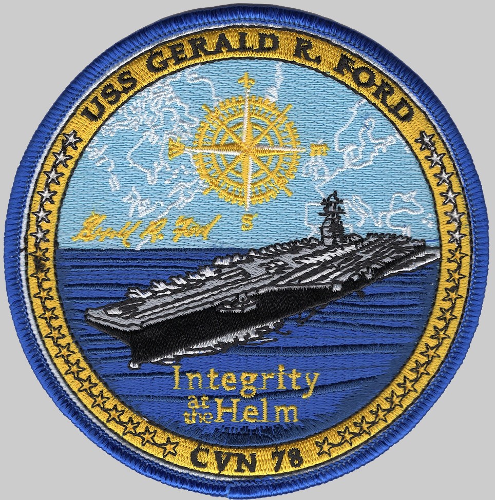 cvn-78 uss gerald r. ford insignia crest patch badge aircraft carrier us navy 02p