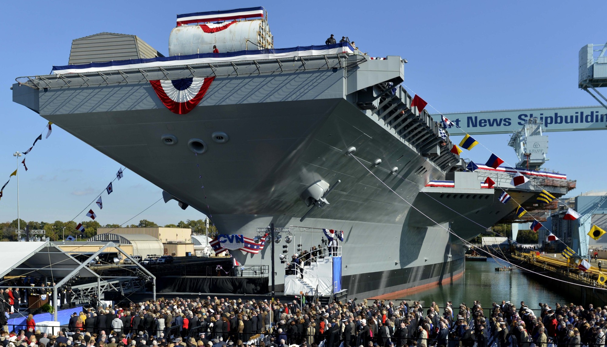 cvn-78 uss gerald r. ford aircraft carrier us navy christening ceremony november 2013 15