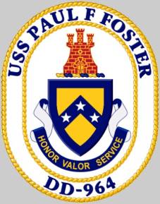 dd 964 uss paul f. foster crest insignia patch badge us navy destroyer spruance class