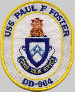 dd 964 uss paul f. foster crest insignia patch badge