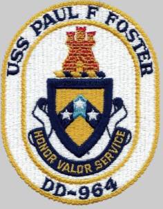 dd 964 uss paul f. foster insignia patch crest badge