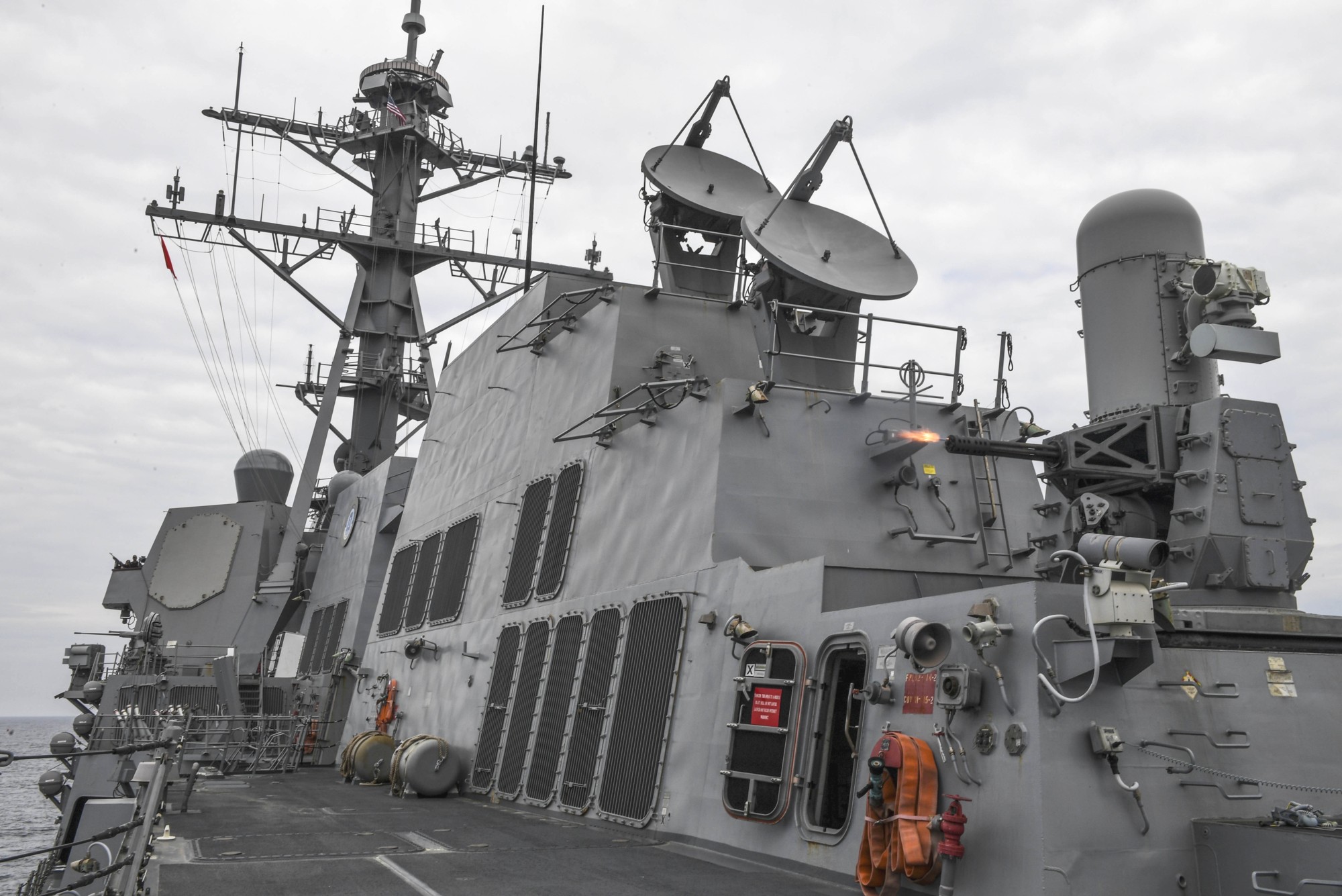 ddg-108 uss wayne e. meyer arleigh burke class guided missile destroyer aegis us navy mk.15 phalanx close-in weapon system ciws 38