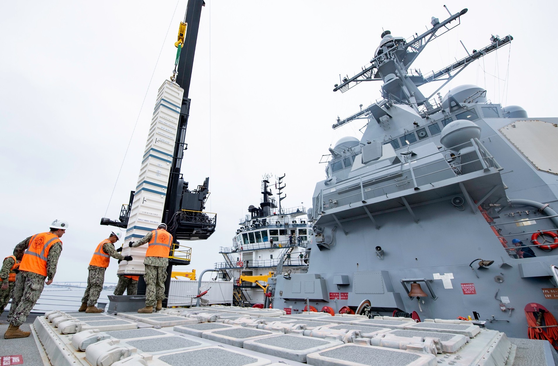 ddg-111 uss spruance arleigh burke class guided missile destroyer aegis us navy mk.41 vls onload 77