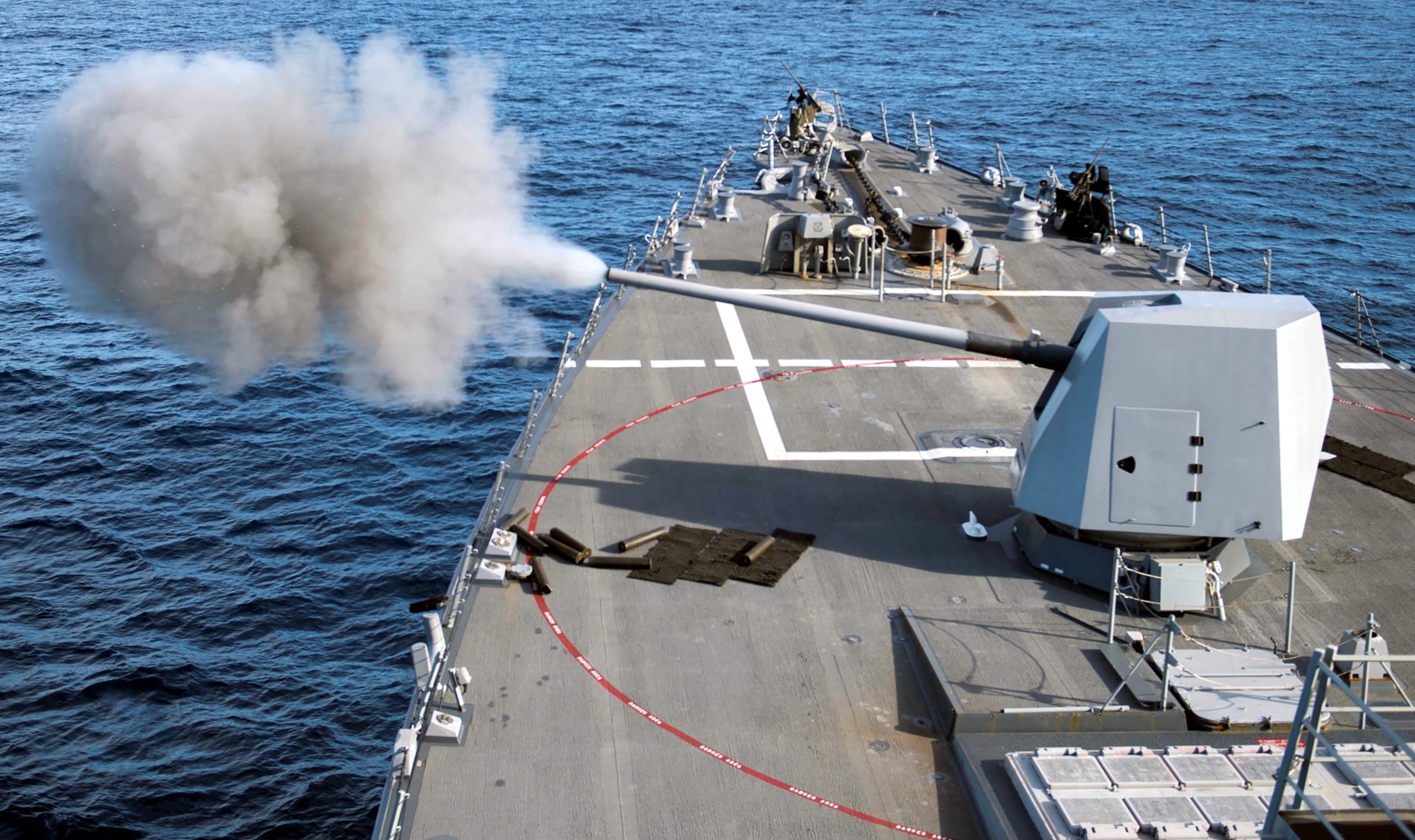 ddg-111 uss spruance arleigh burke class guided missile destroyer aegis us navy mk.45 gun fire 20p