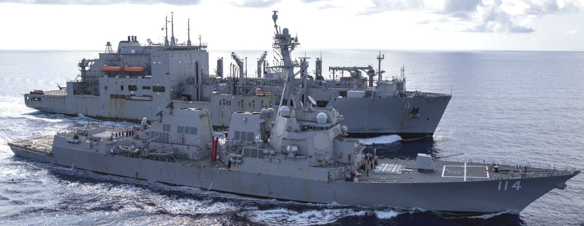 ddg-114 uss ralph johnson arleigh burke class guided missile destroyer replenishment unrep ras 77