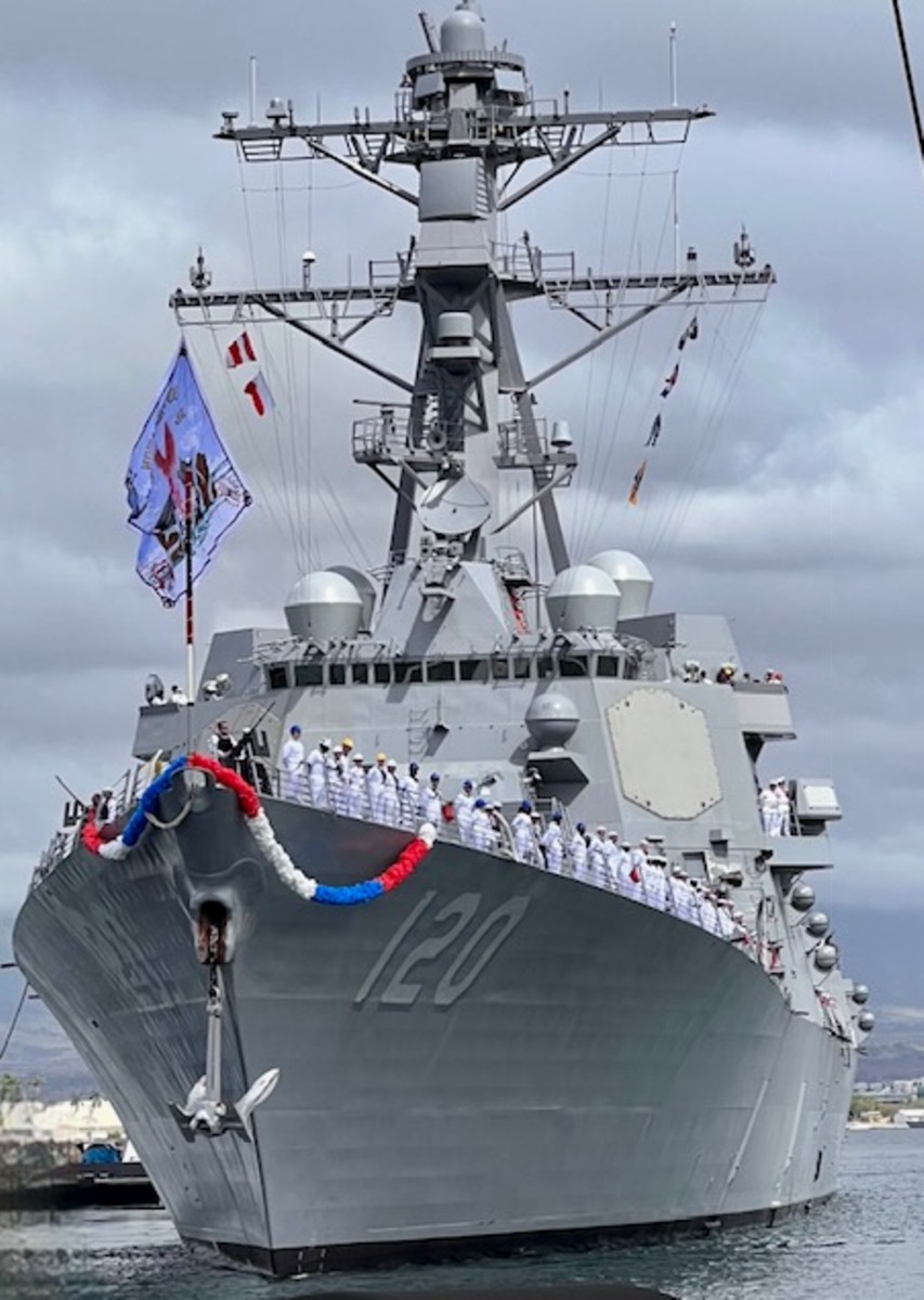 ddg-120 uss carl m. levin arleigh burke class guided missile destroyer arriving pearl harbor hickam hawaii 56