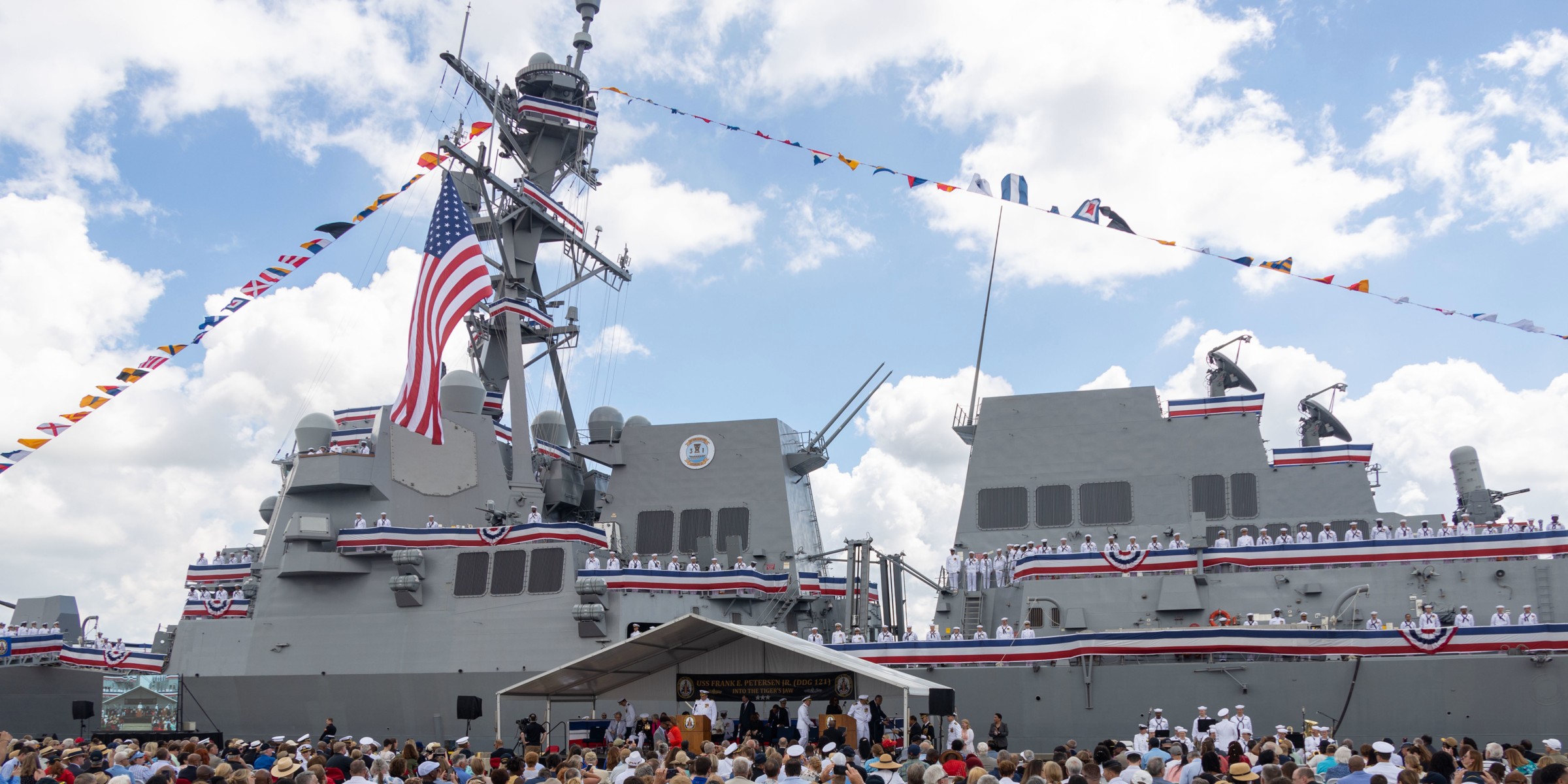 ddg-121 uss frank e. petersen jr. arleigh burke class guided missile destroyer us navy aegis commissioning charleston 21