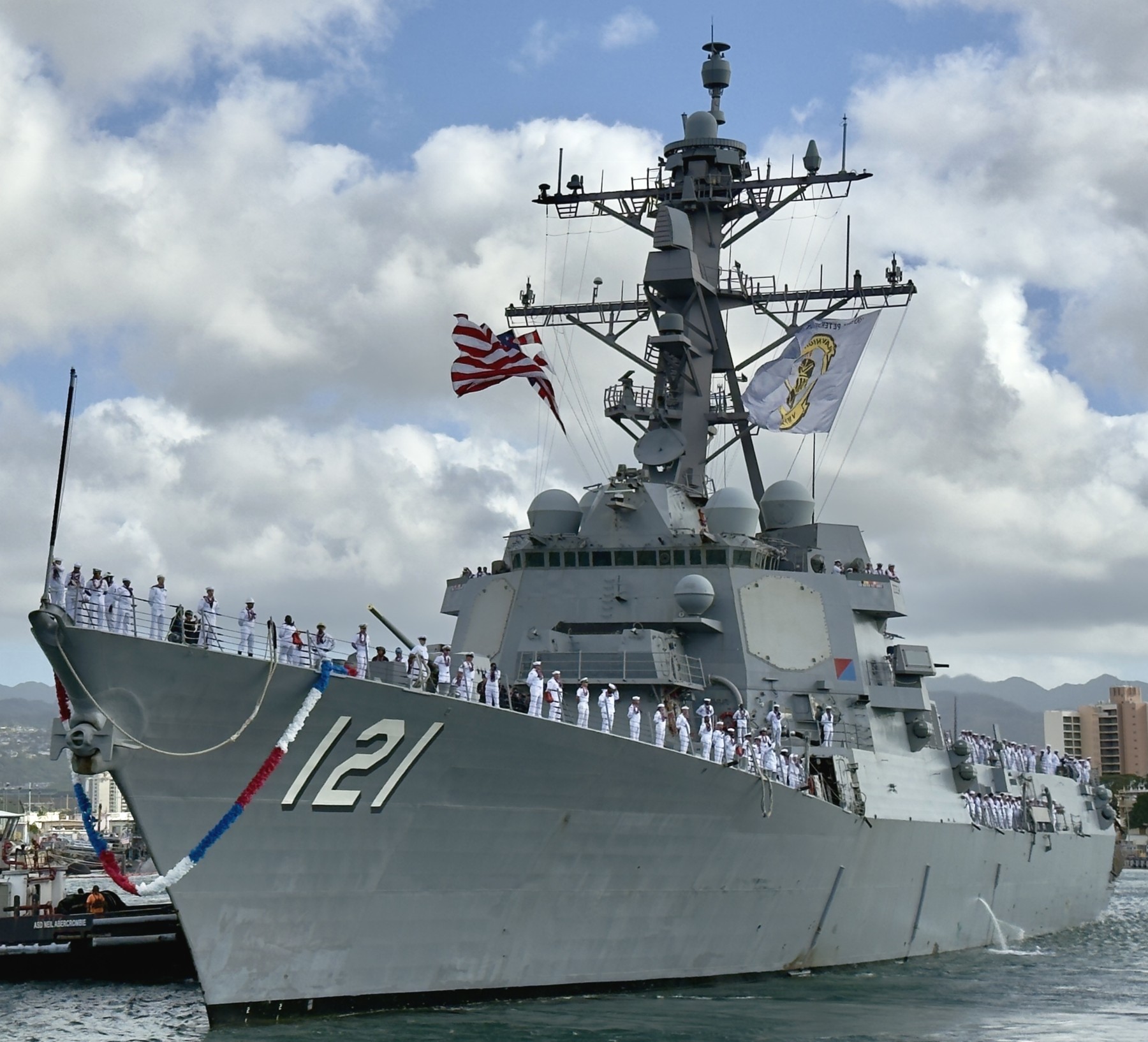 ddg-121 uss frank e. petersen jr. guided missile destroyer returning pearl harbor hickam hawaii 2024 34