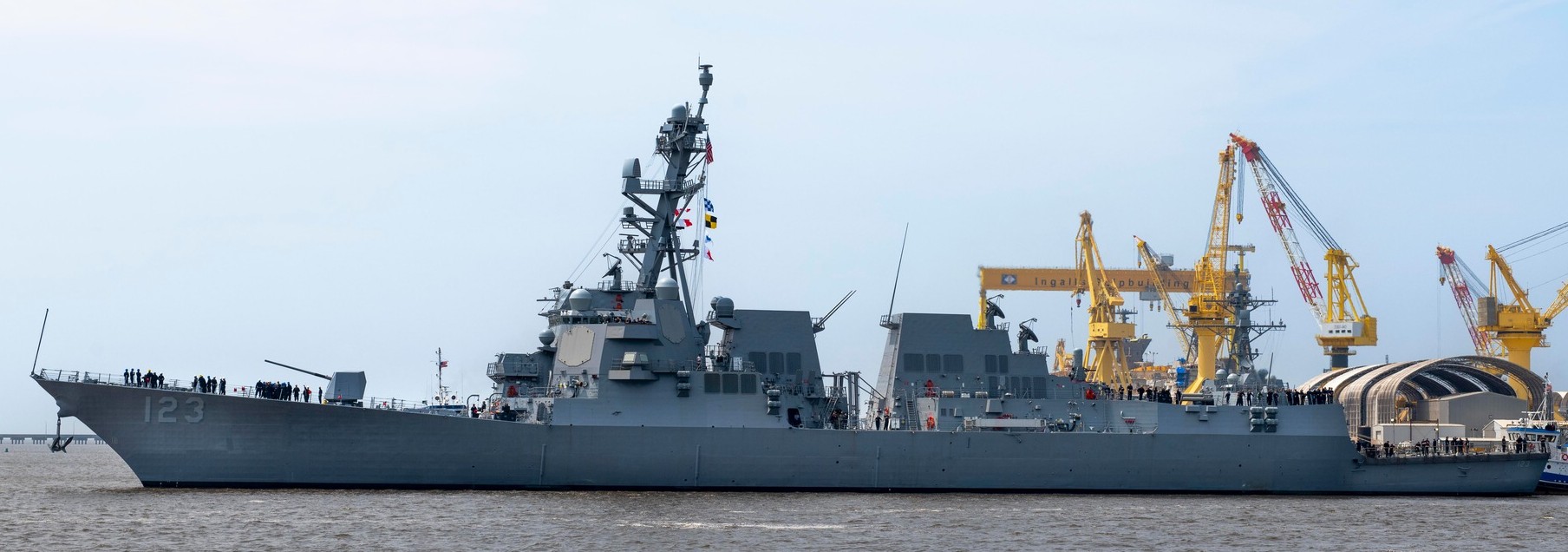 ddg-123 uss lenah h. sutcliffe higbee arleigh burke class guided missile destroyer departing pascagoula 25