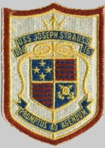 DDG-16 USS Joseph Strauss patch crest insignia