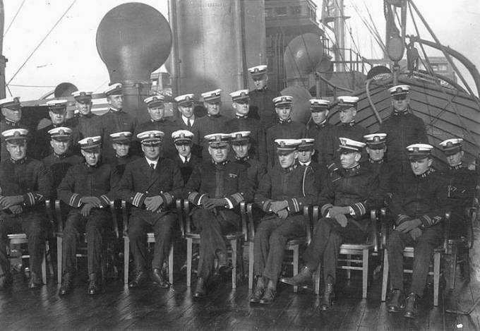 Admiral Joseph Strauss, US Navy aboard USS Black Hawk