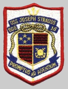 DDG-16 USS Joseph Strauss patch crest insignia