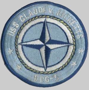 DDG-5 USS Claude V. Ricketts patch crest insignia