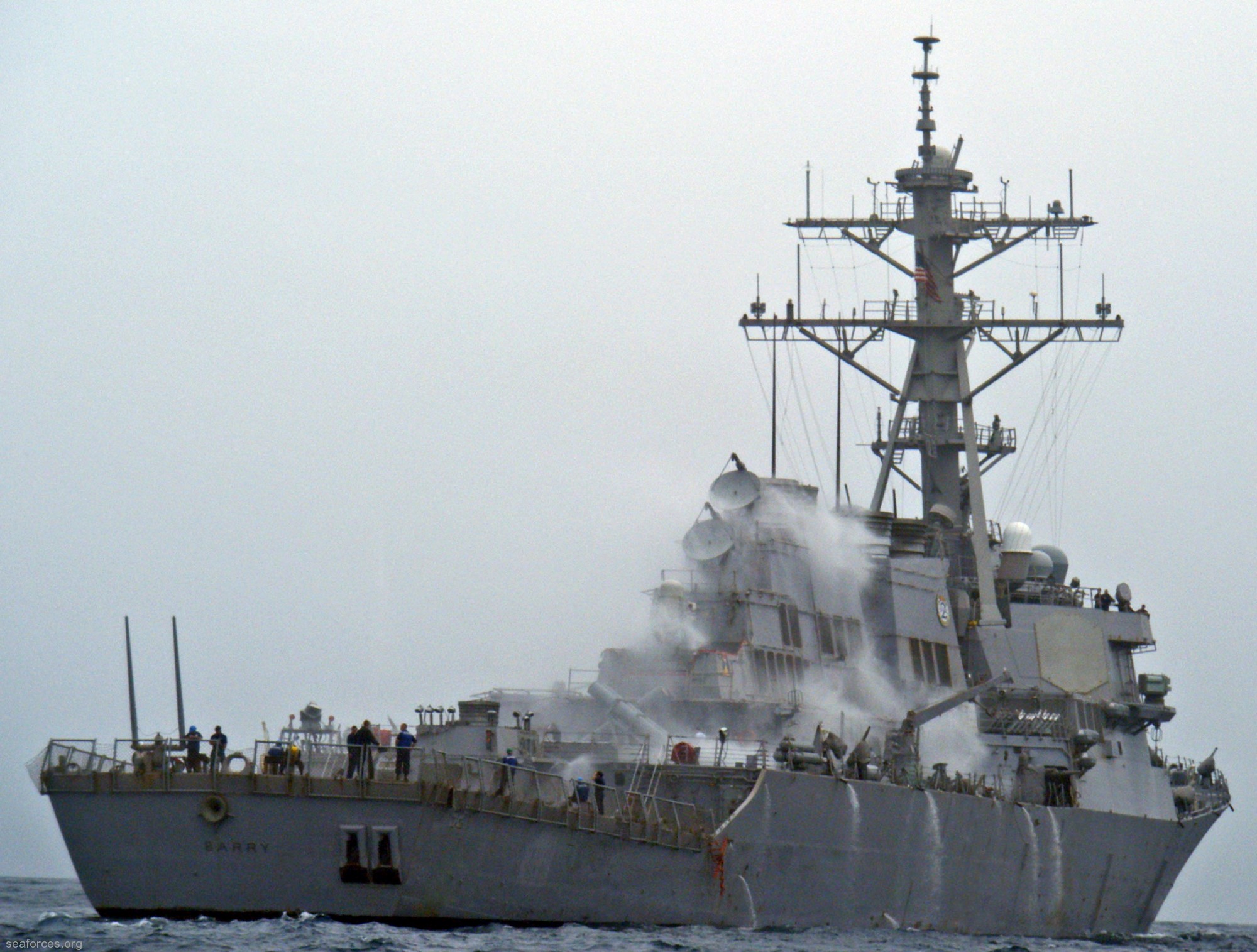 ddg-52 uss barry guided missile destroyer us navy 63 countermeasures washdown