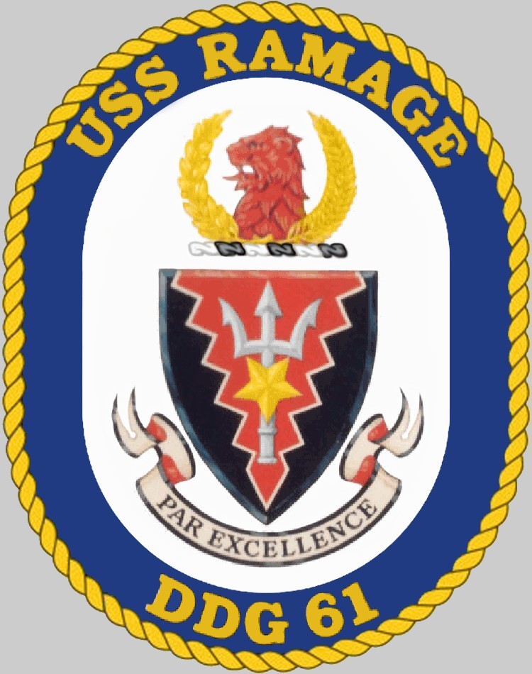 ddg-61 uss ramage insignia crest patch guided missile destroyer us navy 02x