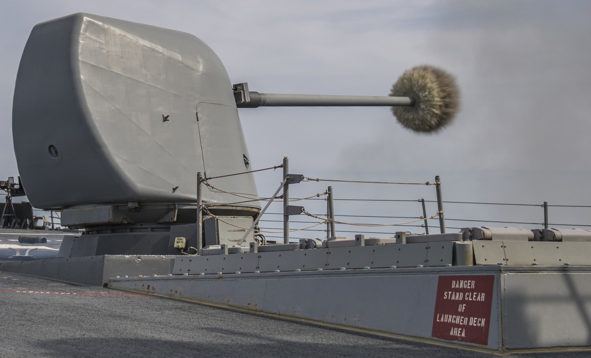 ddg-64 uss carney guided missile destroyer mk.45 gun fire mediterranean sea july 2019