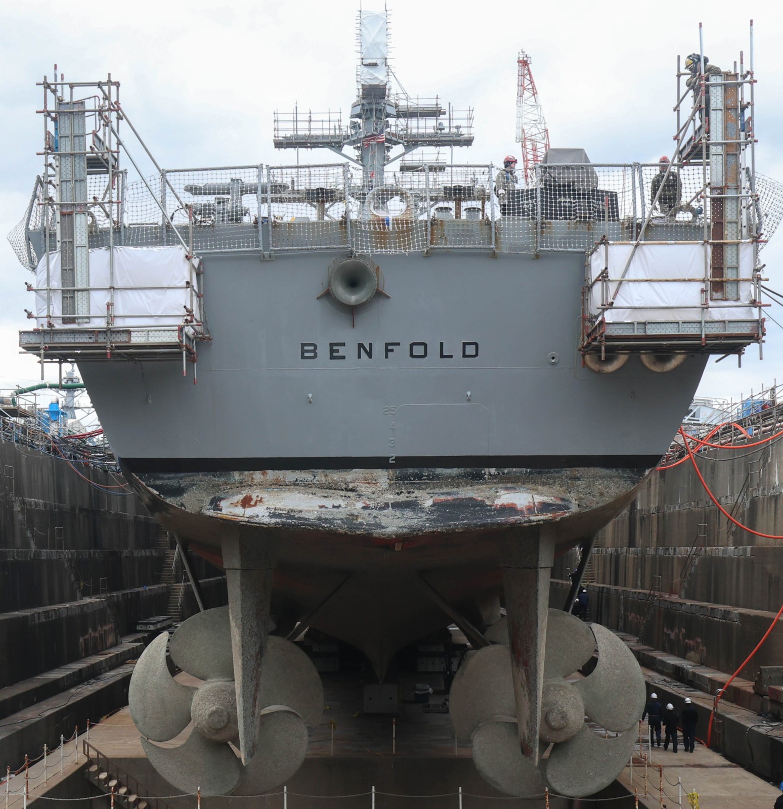 ddg-65 uss benfold guided missile destroyer dry-dock 4 yokosuka japan 2024 92