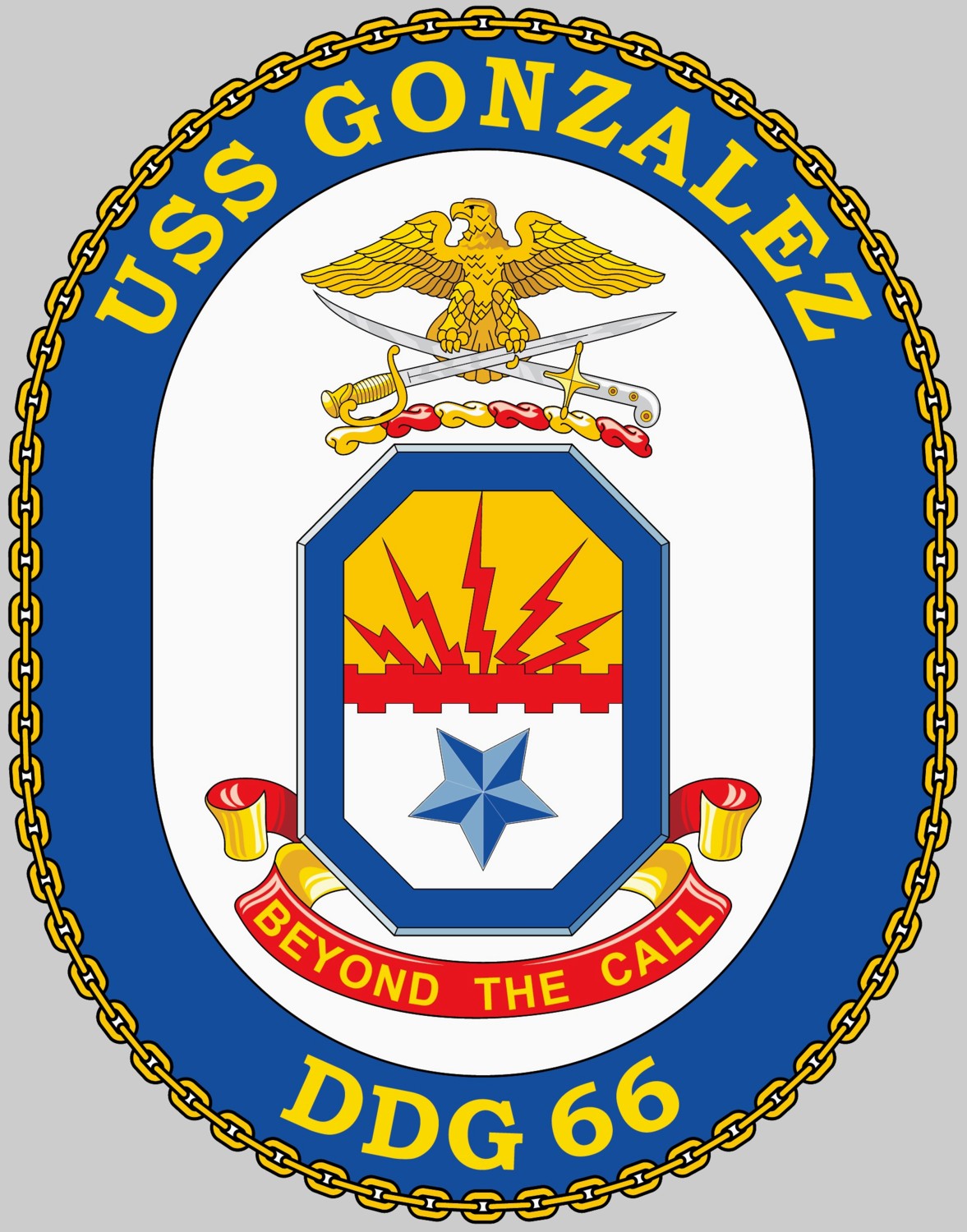 ddg-66 uss gonzalez insignia crest patch badge guided missile destroyer us navy 04c