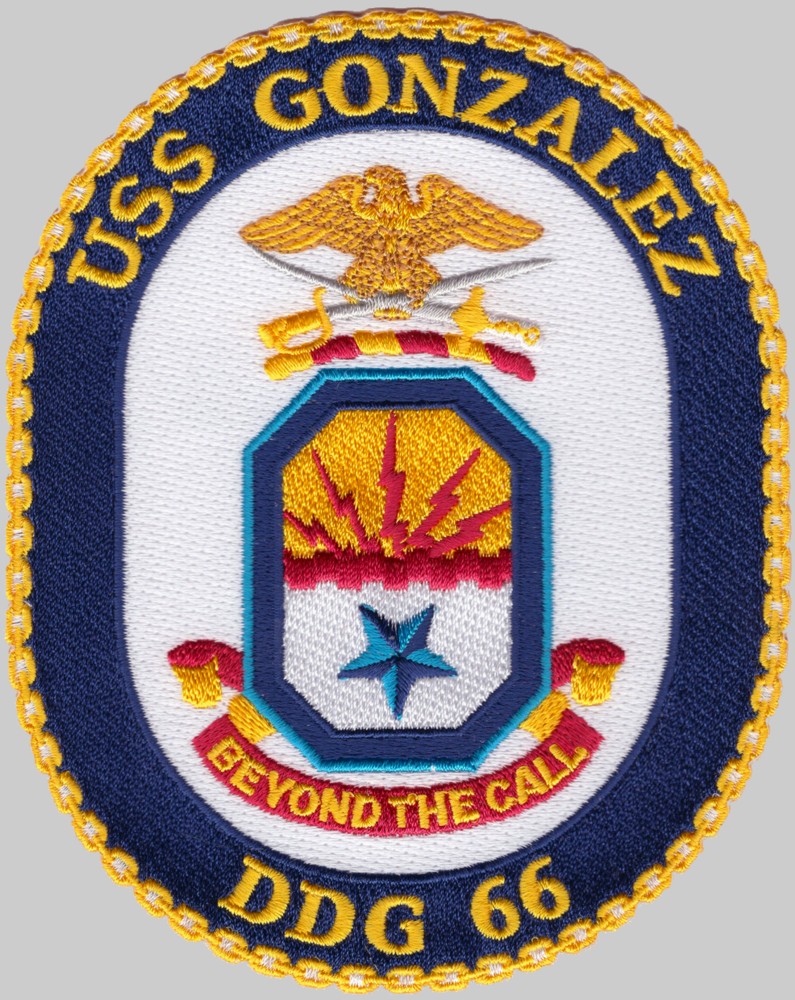 ddg-66 uss gonzalez insignia crest patch badge guided missile destroyer us navy 02pa