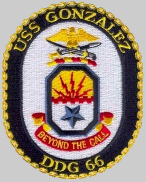 ddg-66 uss gonzalez insignia crest patch badge guided missile destroyer us navy 03pa