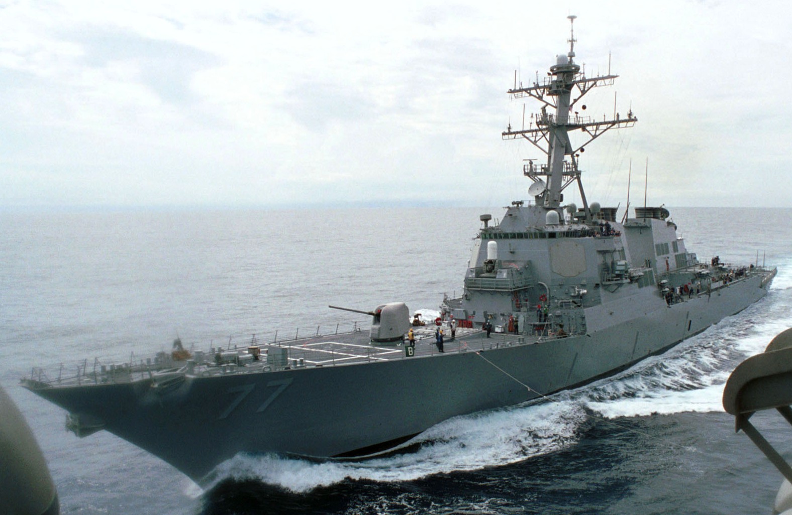 ddg-77 uss o'kane guided missile destroyer arleigh burke class navy aegis 65 replenishment at sea ras