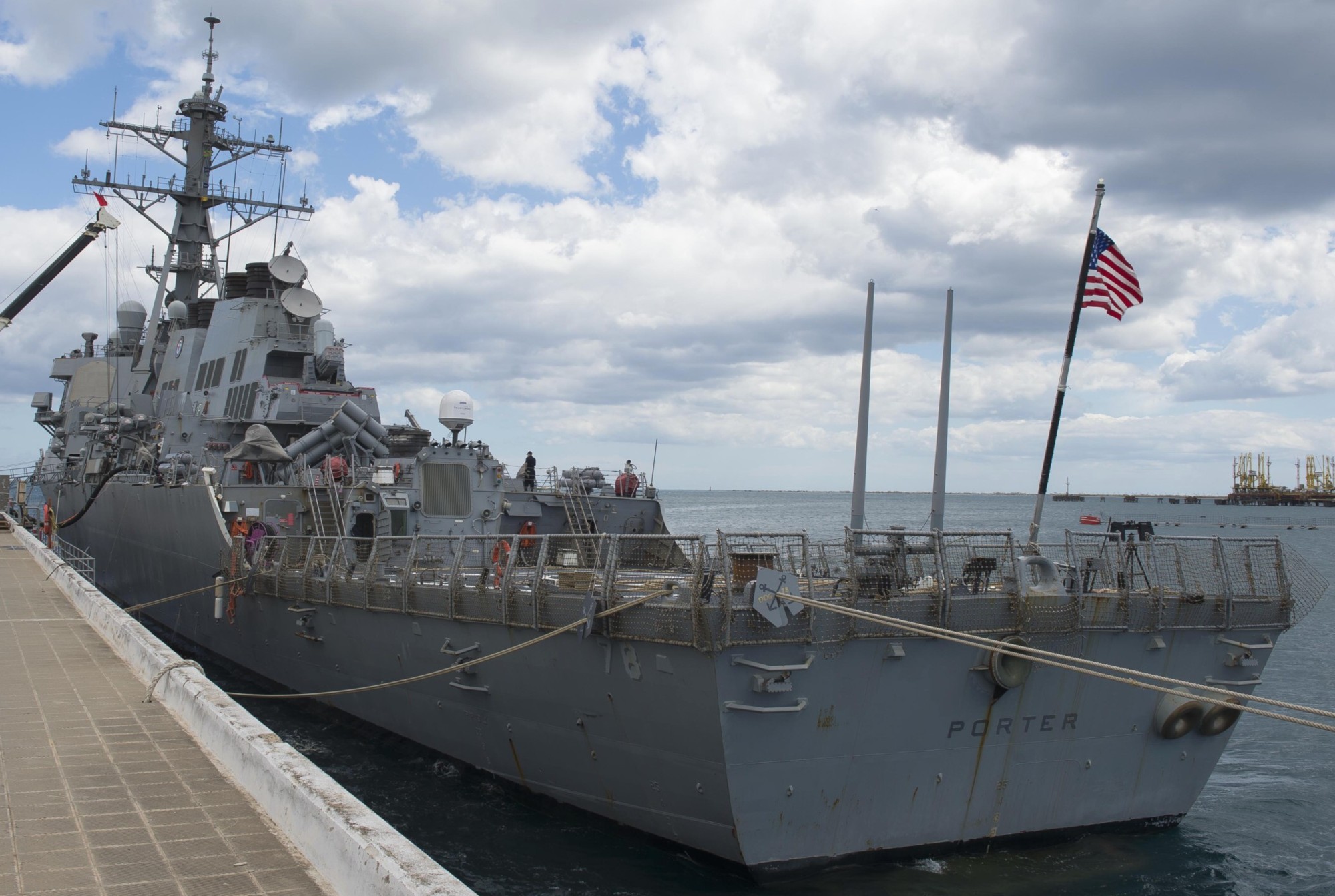 ddg-78 uss porter guided missile destroyer arleigh burke class augusta bay sicily 2016