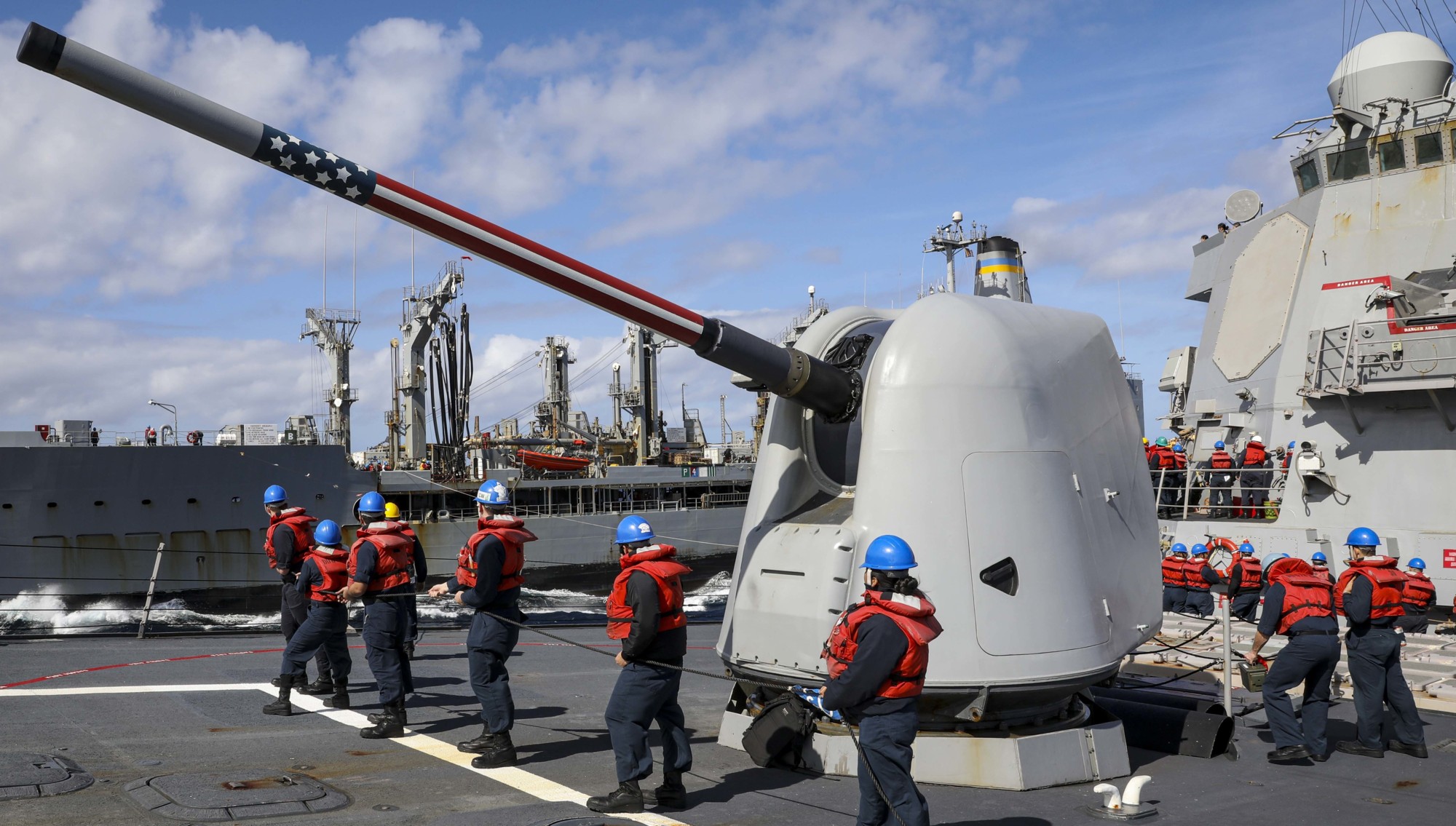 ddg-78 uss porter arleigh burke class guided missile destroyer mk.45 gun 161