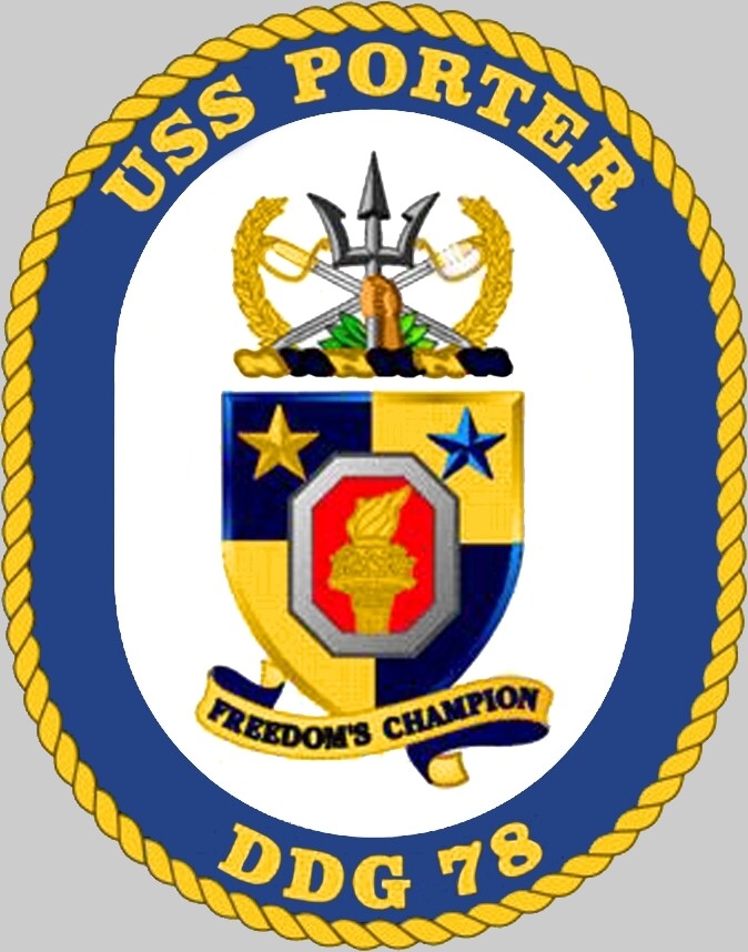 ddg-78 uss porter crest insignia patch badge destroyer arleigh burke class 02