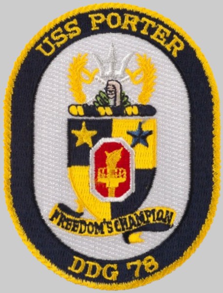 ddg-78 uss porter crest insignia patch badge destroyer arleigh burke class 03p