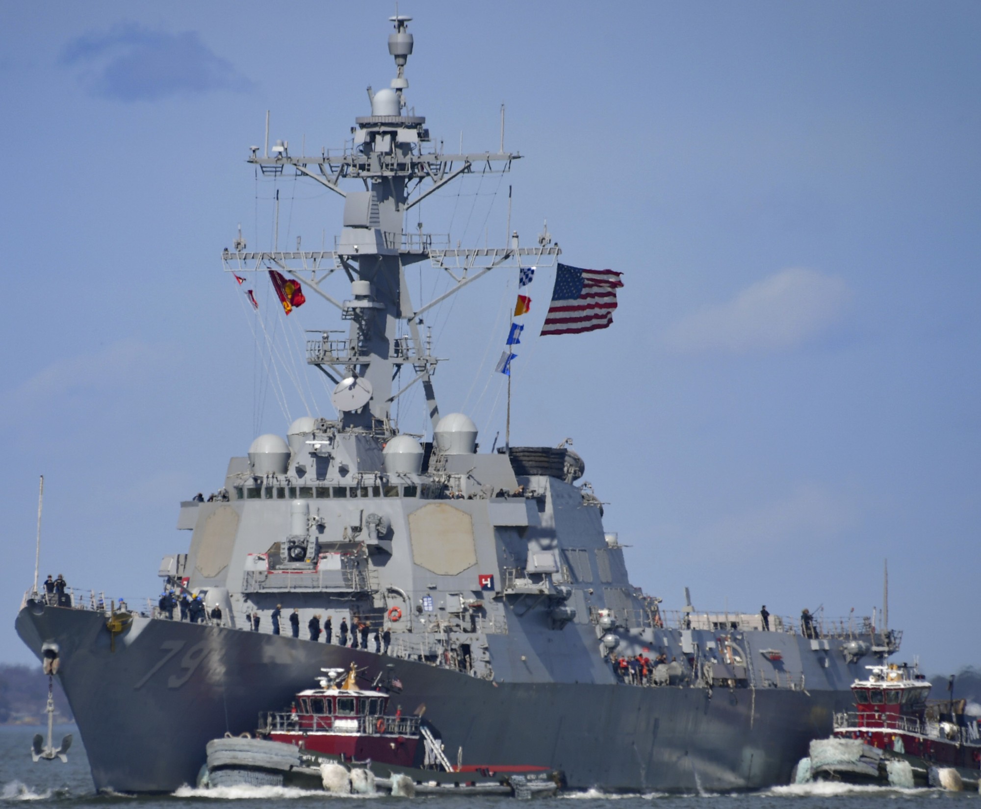 ddg-79 uss oscar austin guided missile destroyer arleigh burke class return norfolk depot maintenance period 83