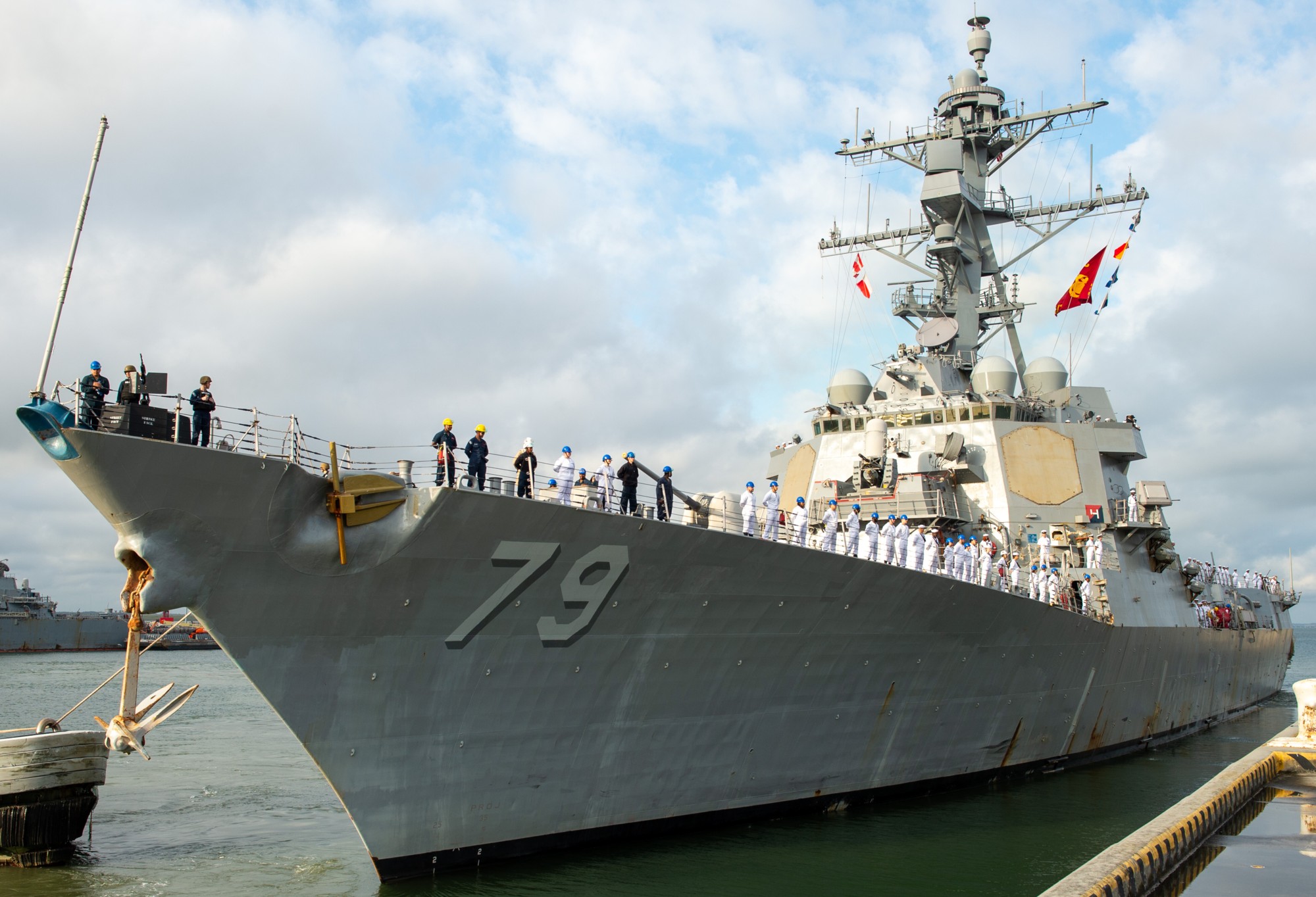 ddg-79 uss oscar austin guided missile destroyer departing norfolk virginia rota spain 2024 95