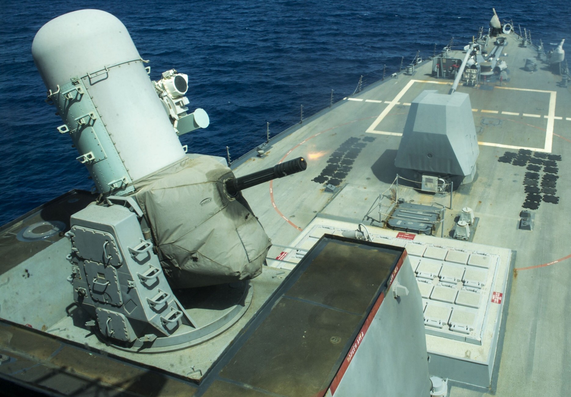 ddg-80 uss roosevelt guided missile destroyer arleigh burke class us navy 38 mk. 15 phalanx close in weapon system ciws