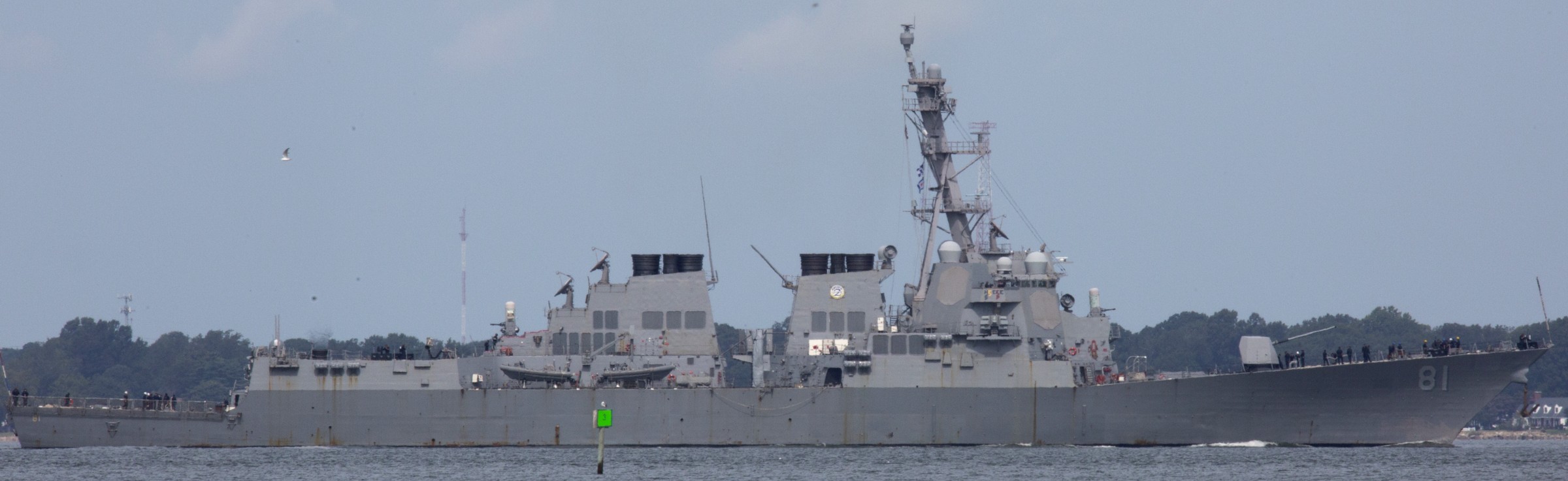 ddg-81 uss winston s. churchill arleigh burke class guided missile destroyer departing norfolk virginia hurricane dorian 2019