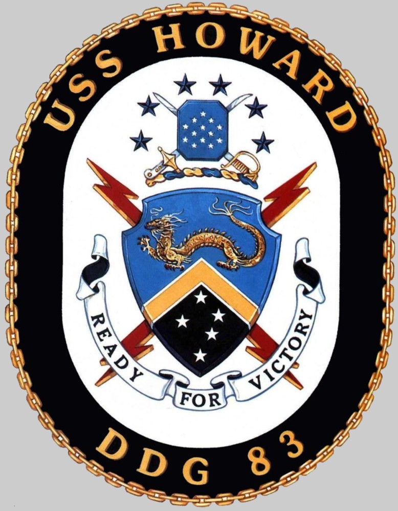 ddg-83 uss howard insignia crest patch badge arleigh burke class guided missile destroyer us navy 02x