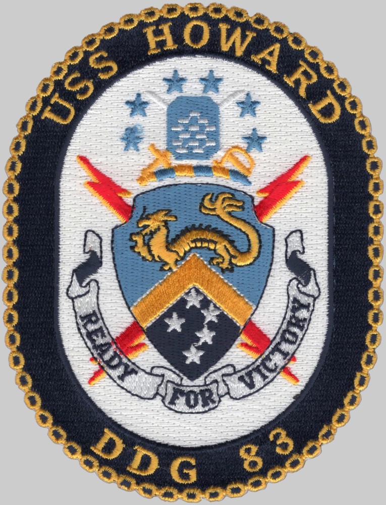 ddg-83 uss howard insignia crest patch badge arleigh burke class guided missile destroyer 02p