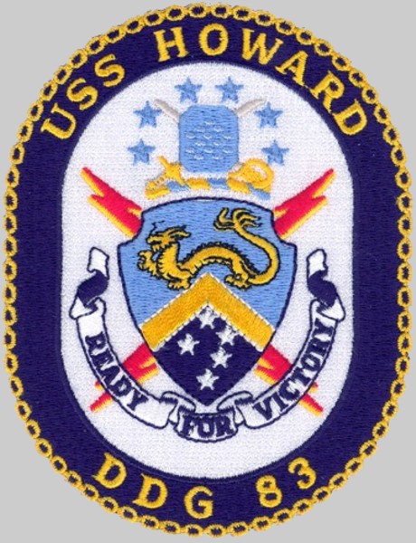 ddg-83 uss howard insignia crest patch badge arleigh burke class guided missile destroyer 03p