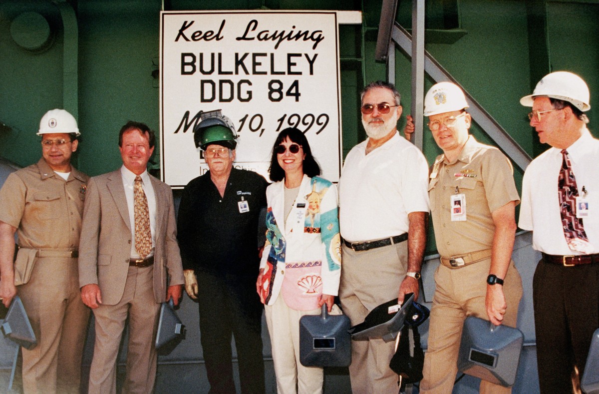 ddg-84 uss bulkeley arleigh burke class guided missile destroyer keel laying ingalls pascagoula 1999