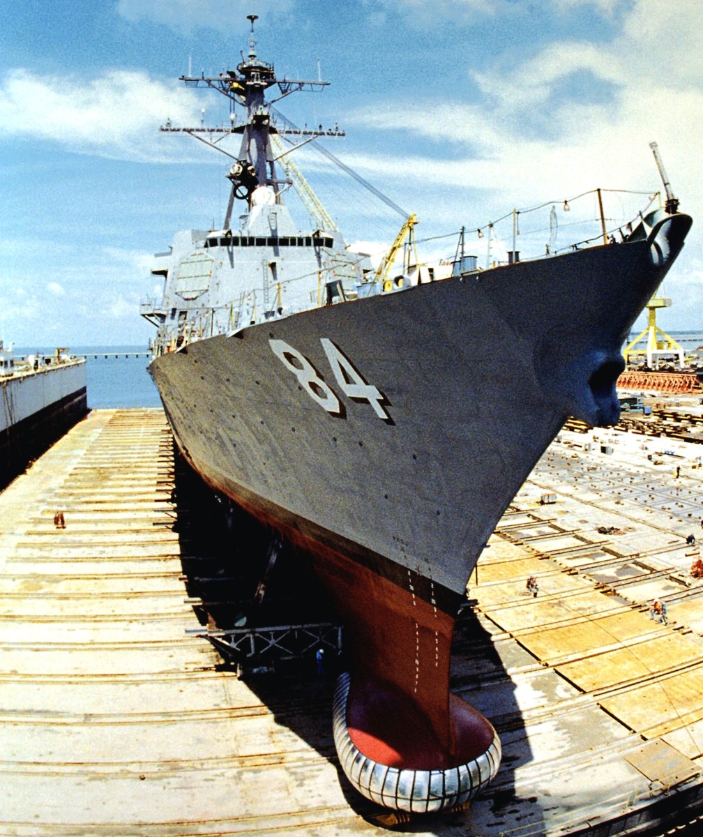 ddg-84 uss bulkeley arleigh burke class guided missile destroyer ingalls launching pascagoula 2000 04