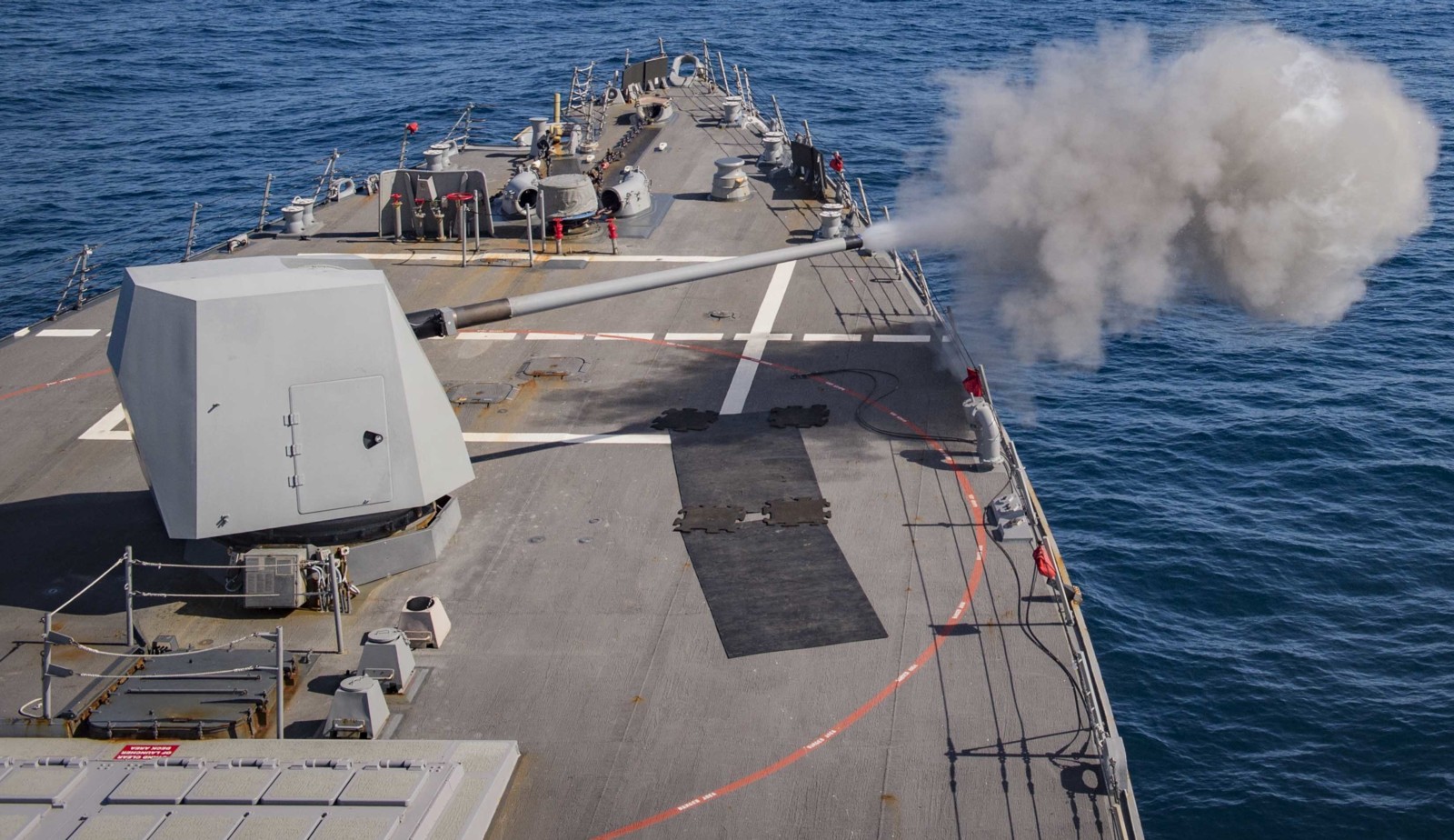 ddg-84 uss bulkeley arleigh burke class guided missile destroyer mk.45 gun fire 61