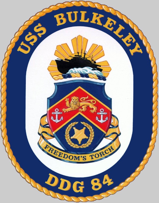 ddg-84 uss bulkeley insignia crest patch badge arleigh burke class guided missile destroyer us navy 02x