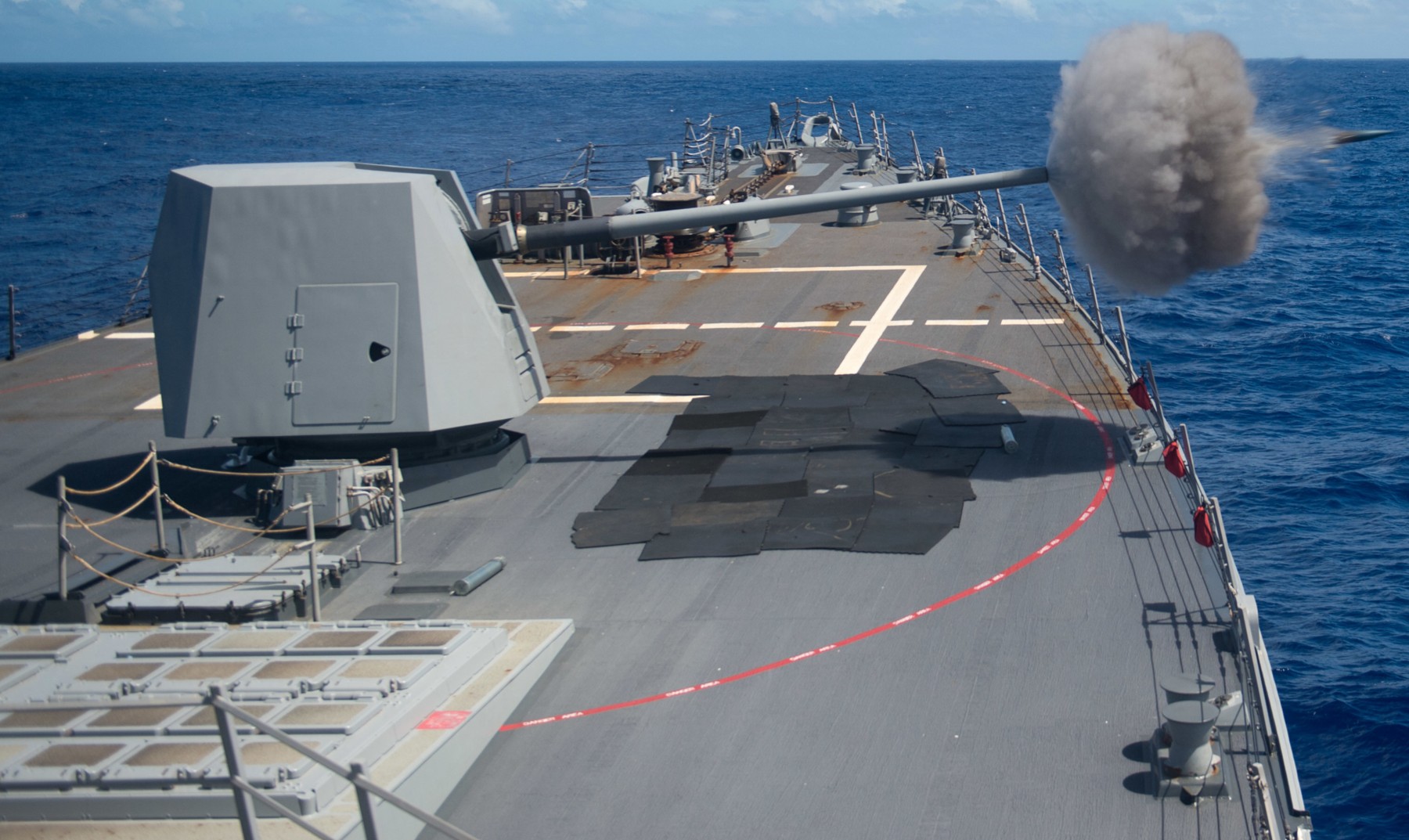 ddg-85 uss mccampbell arleigh burke class guided missile destroyer mk.45 mod.4 gun fire 66