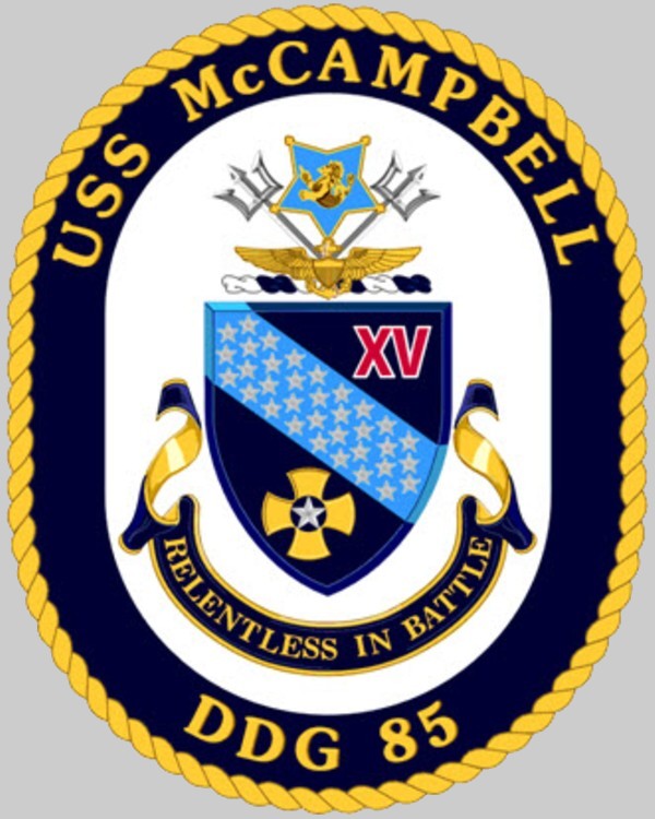 ddg-85 uss mccampbell insignia crest patch badge arleigh burke class guided missile destroyer yokosuka 02x