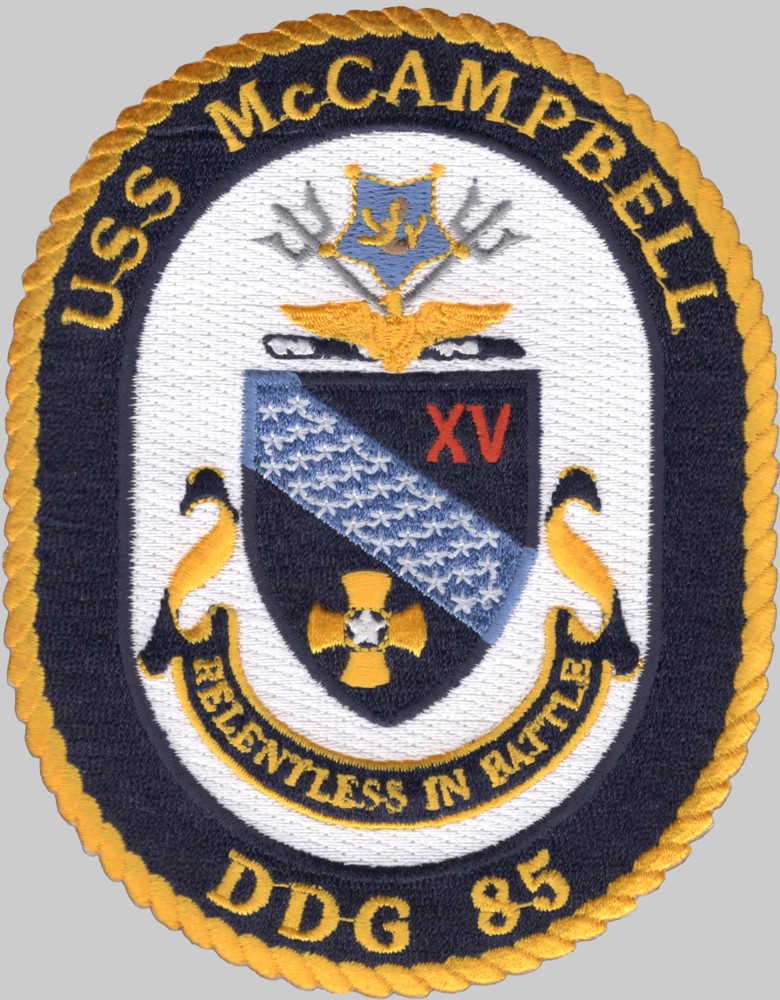 ddg-85 uss mccampbell insignia crest patch badge arleigh burke class guided missile destroyer 02pa